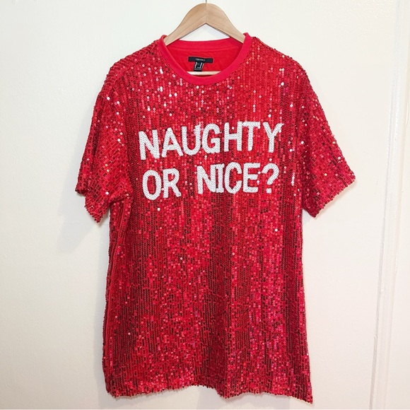 Forever 21 naughty or nice sequin top - Picture 2 of 7